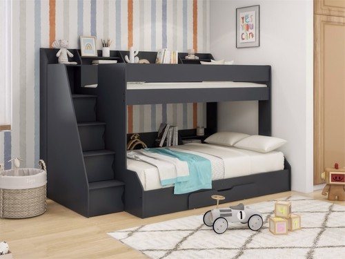 Triple bunk bed - triple, shelves